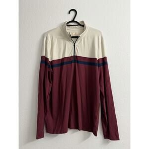 Marine Layer Lost & Found Men’s XL Quarter Zip Striped Color Block Sweater